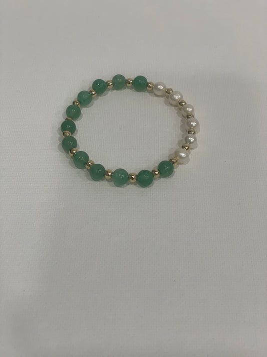 Pearl & Green Aventurine Bracelet
